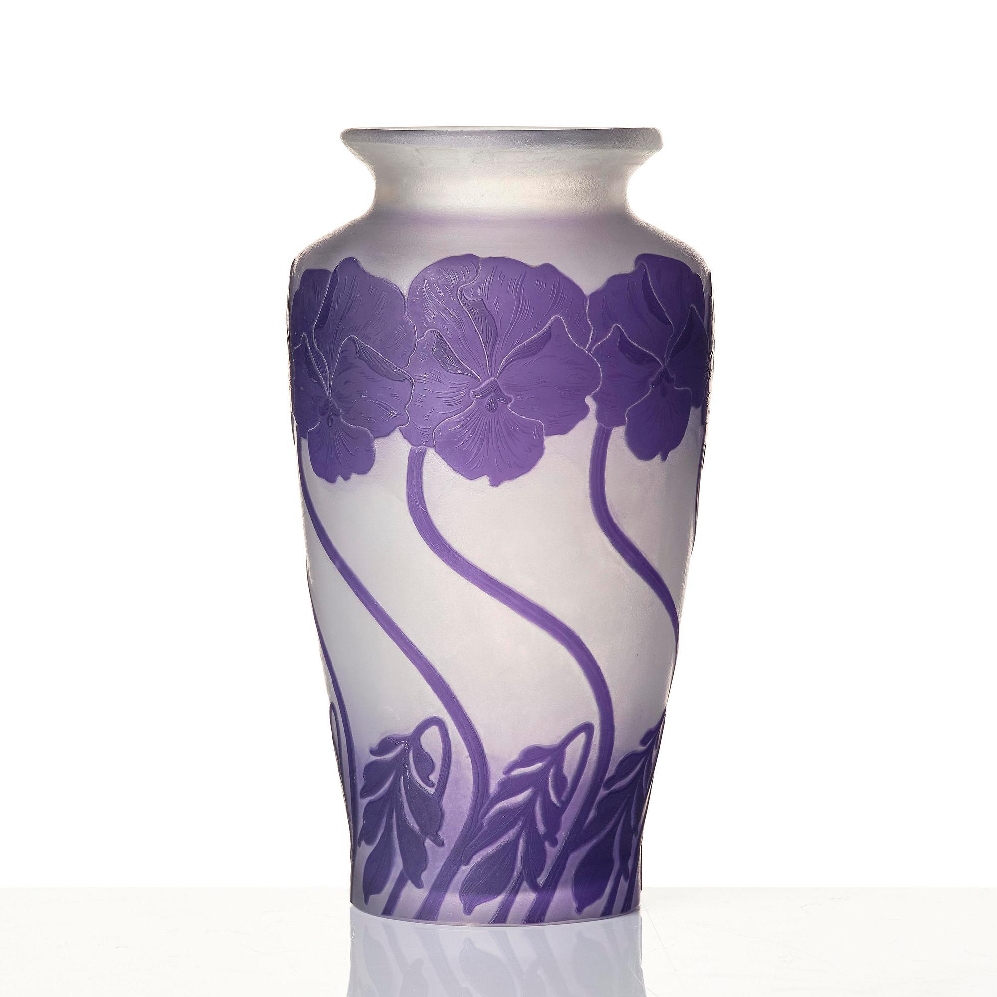 Karl Lindeberg, vas, överfångsglas, Kosta, jugend.