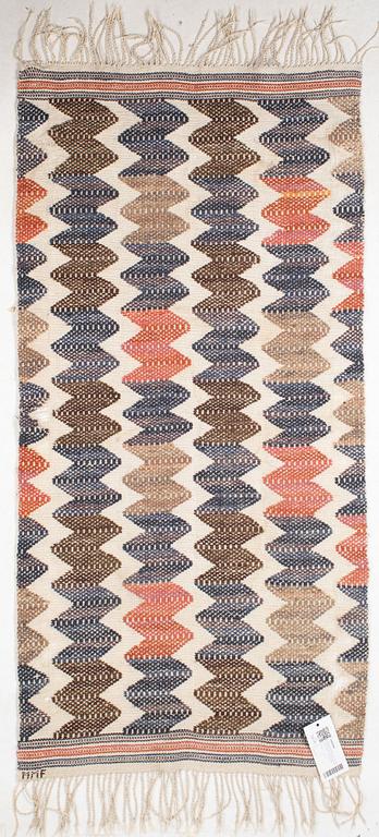 Märta Måås-Fjetterström, a textile, 'Wågor', flat weave, c 115  x 59 cm, signed MMF.