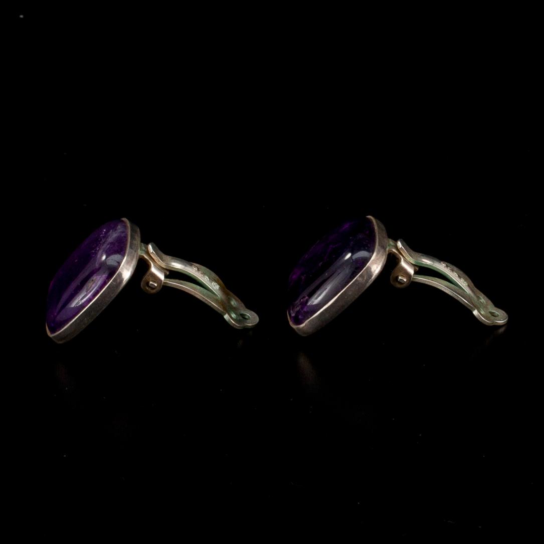 HALSSMYCKE + ÖRHÄNGEN, Sterling silver, ametist. Kalevala Koru 1990. Vikt 70 g.