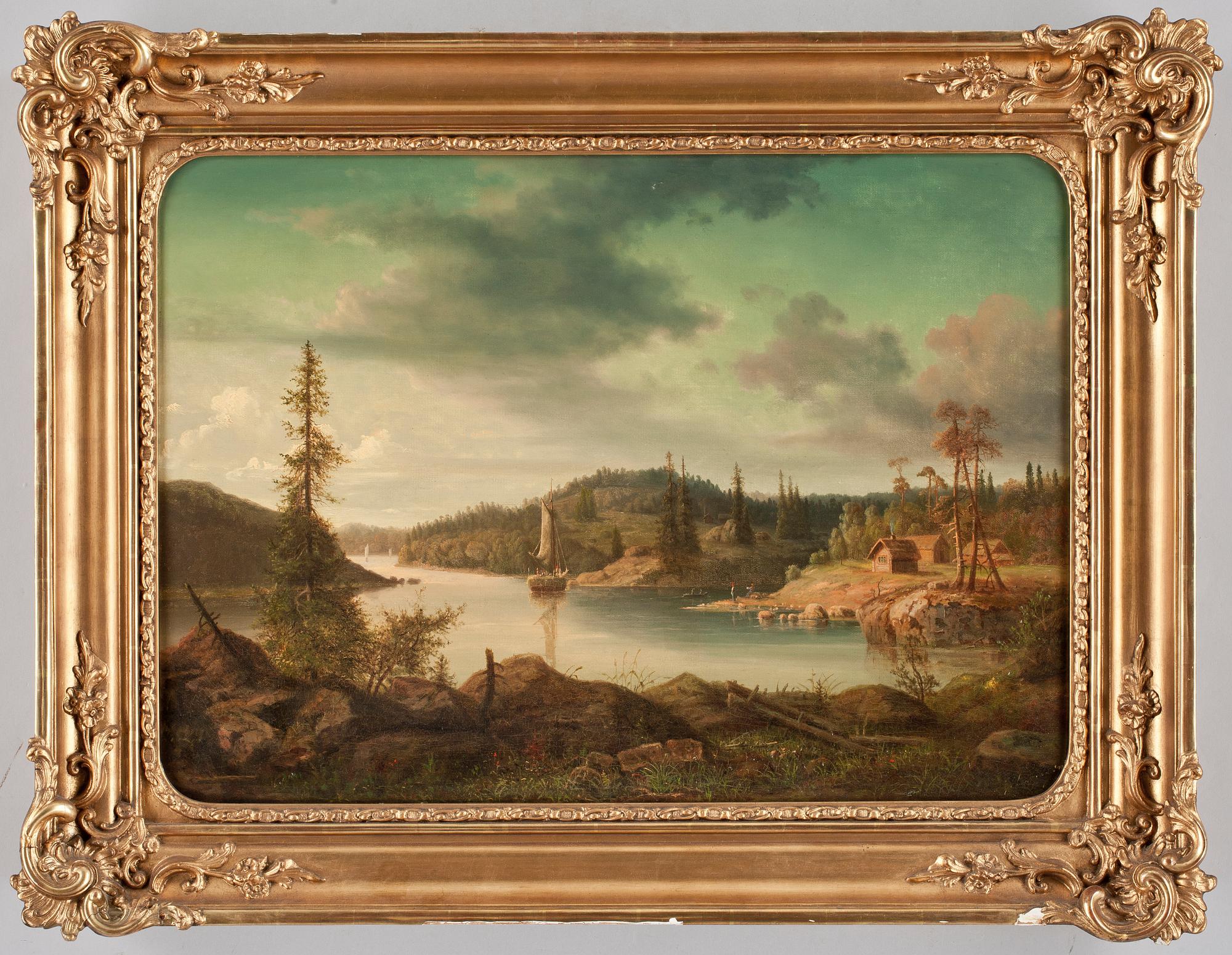 OKÄND KONSTNÄR, olja på duk, ej sign. 1800-tal.