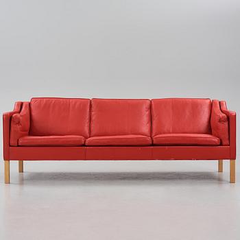 Børge Mogensen, a leather upholstered three-seated sofa, Fredericia Furniture, Denmark.