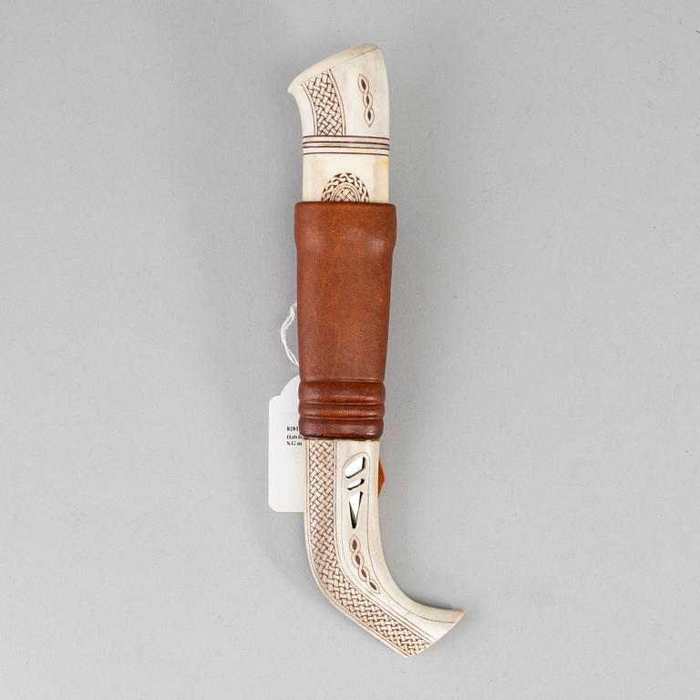 STEFAN GROTH, a Sami reindeer horn knife, signed SG and dated 2000.