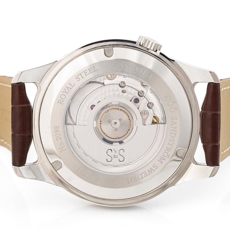 Sjöö Sandström, Royal Steel Classic, wristwatch, 41 mm.
