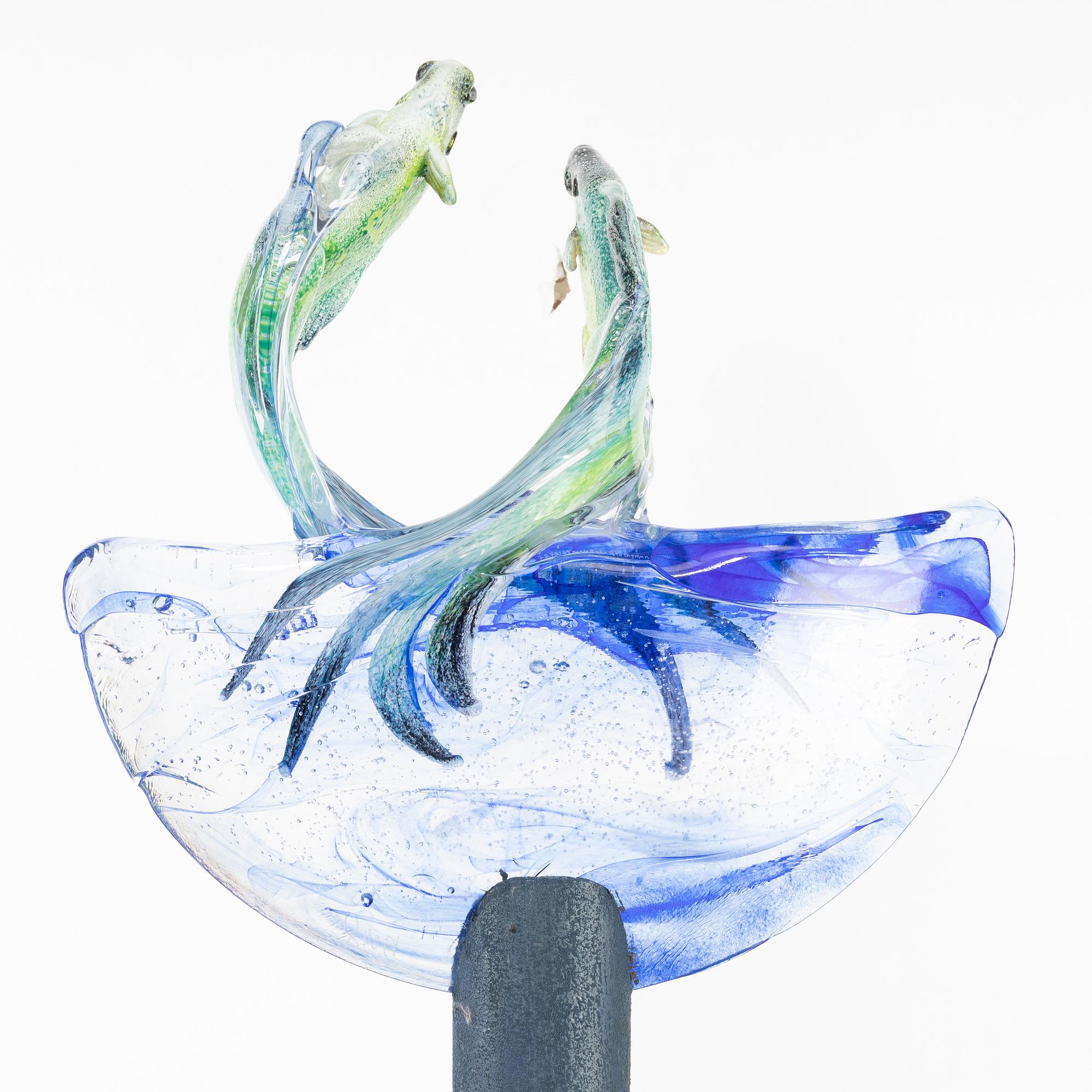 Kjell Engman, "Hoppande fiskar", Kosta Boda.