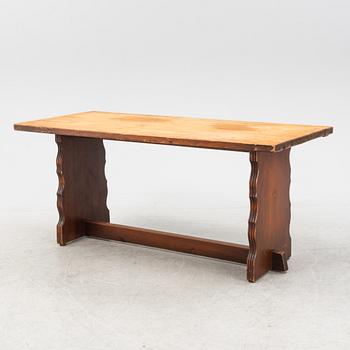 A stained pine dining table from Åby Möbelfabrik, 1940s.