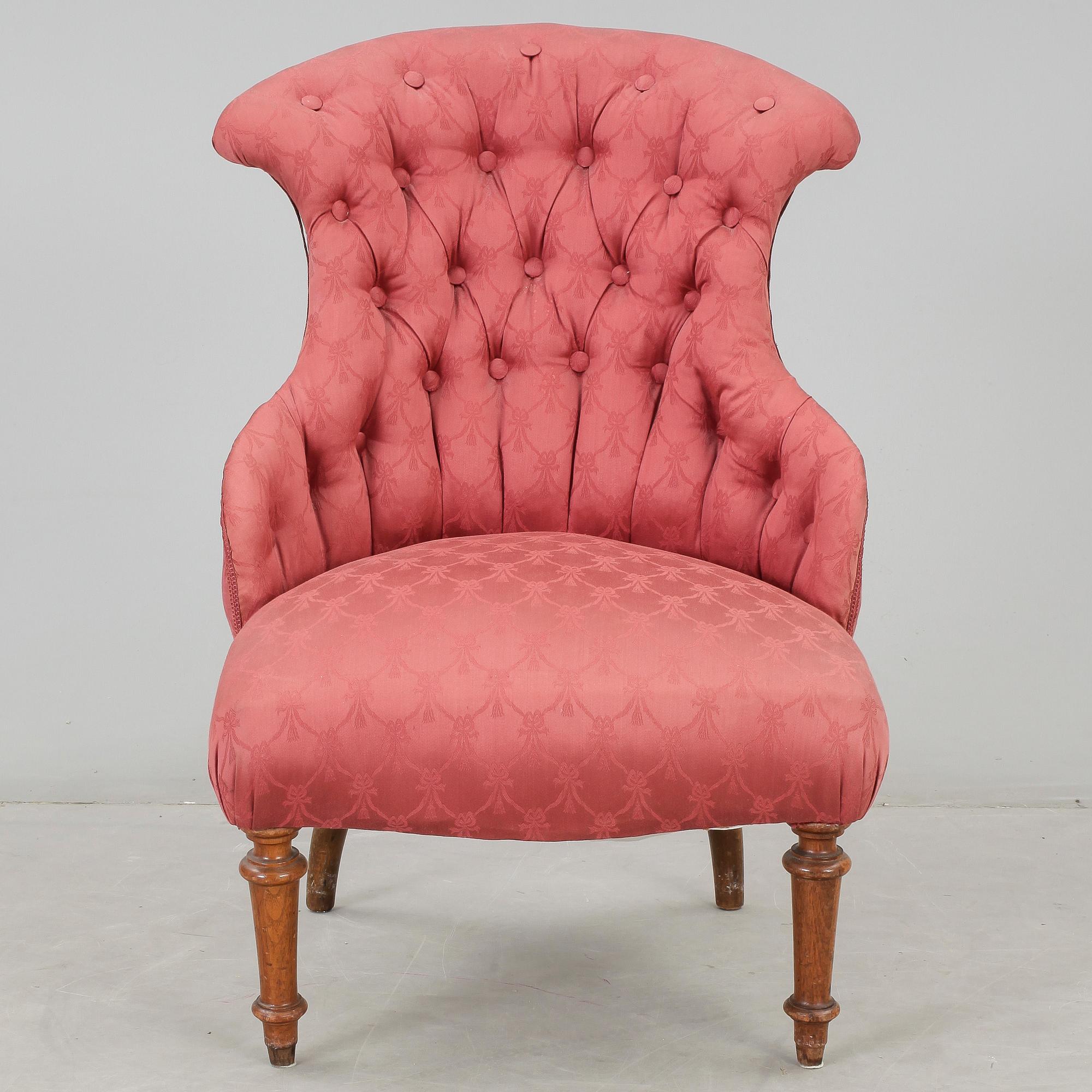 FÅTÖLJ, s.k. Emmafåtölj, nyrokoko, 1800-talets slut.