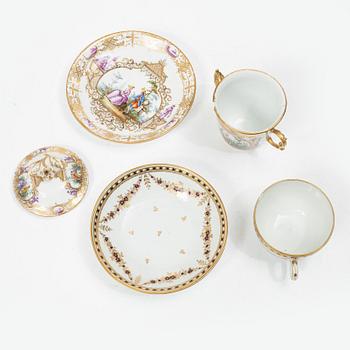 Meissen, Servisdelar, åtta stycken, främst 1800-tal.