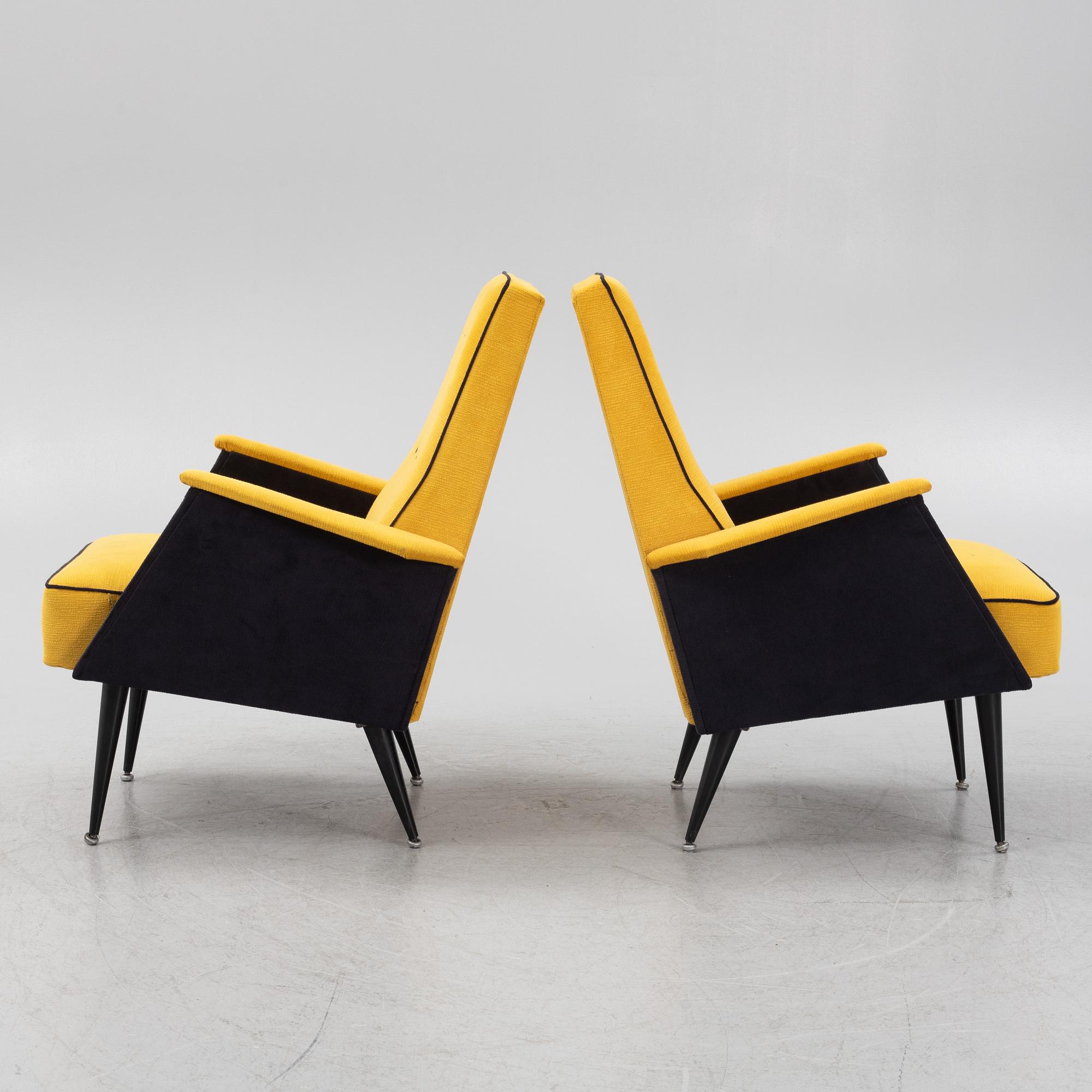 Gigi Radice, tillskriven, fåtöljer, ett par, Italien, 1900-talets mitt.