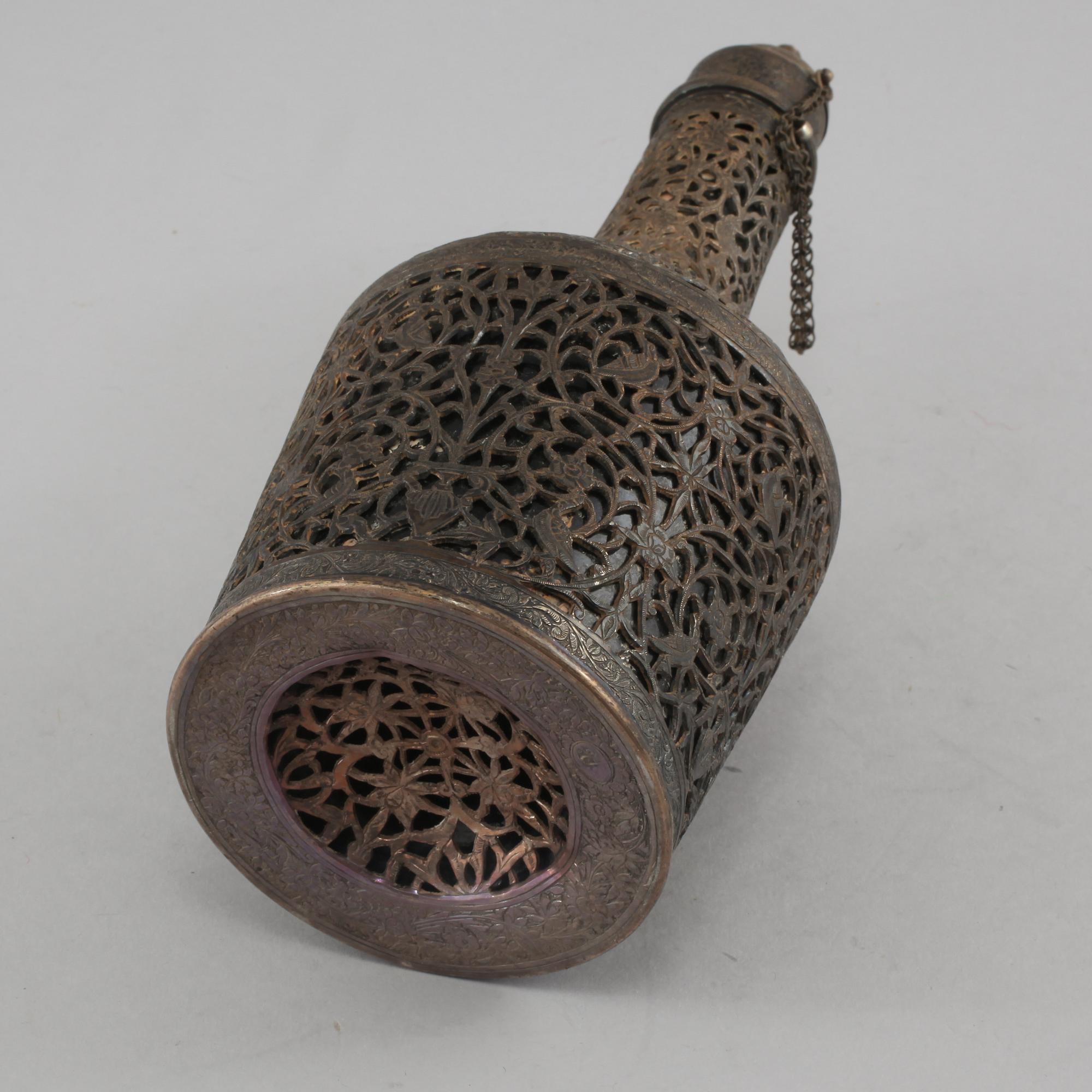 FLASKA, silver, orientalisk, 1900-tal.