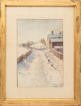 Hjalmar Falk, Two watercolours.