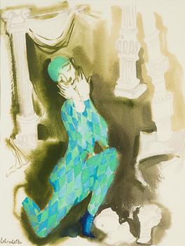 Silvia Leitu, akvarell, signerad .