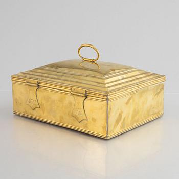 A Northern-European brass casket, dated 1778.