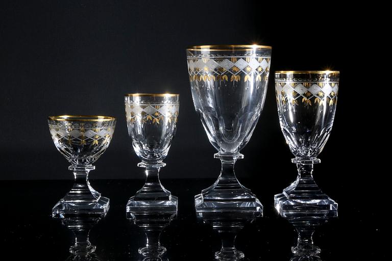 A 102 pcs  "Junior" glass service from Kosta first half of the 20th century.