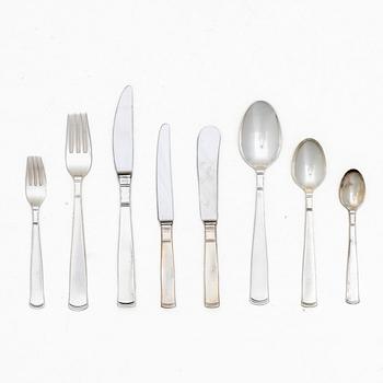 Jacob Ängman, an 88-piece 'Rosenholm' silver flatware set, GAB, Eskilstuna & Stockholm, 1967-73.