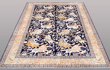 A RUG, Figural silke Kashmir, ca 263 x 179 cm.