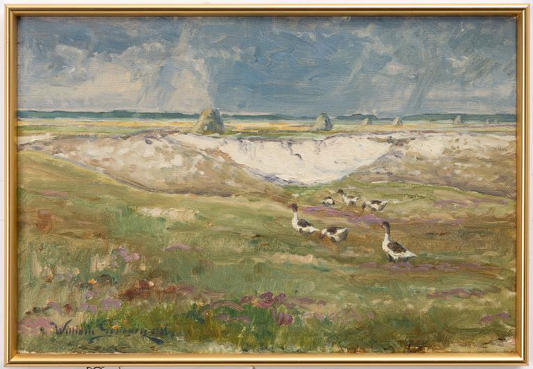 William Gislander, Landscape with Geese.