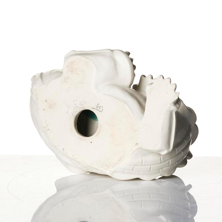 Wilhelm Kåge, a set of two stoneware sculptures of dragon puppies, Gustavsberg, 1940s.