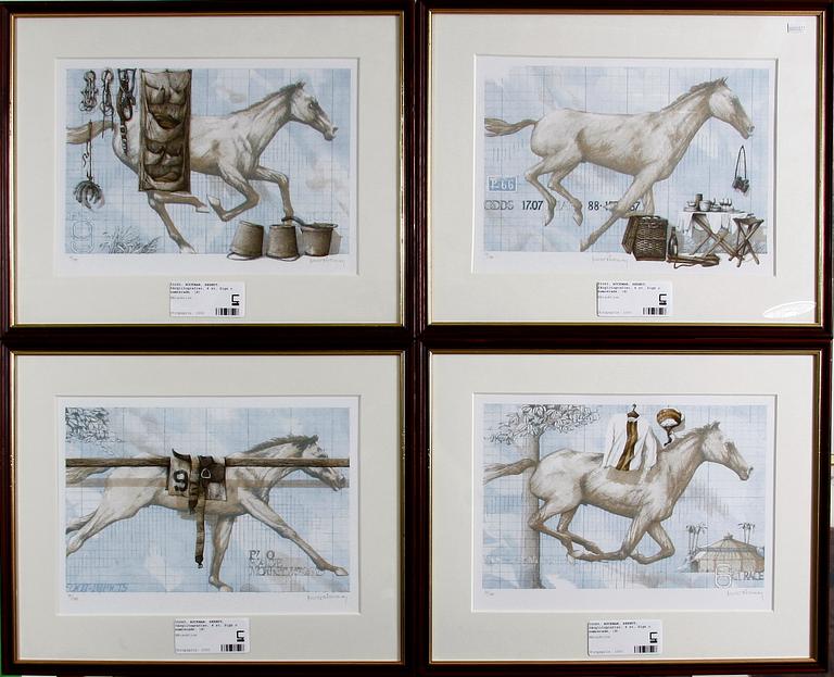 BÖCKMAN, BERNDT, färglitografier, 4 st. Sign o numrerade.