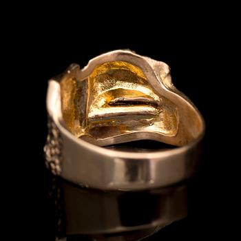 A BJÖRN WECKSTRÖM RING, 14K gold, tourmaline. Lapponia 1978.