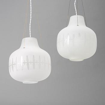 Harald Notini or Uno Westerberg, a pair of ceiling lamps model "11868", Arvid Böhlmarks Lampfabrik, Stockholm, 1950s.