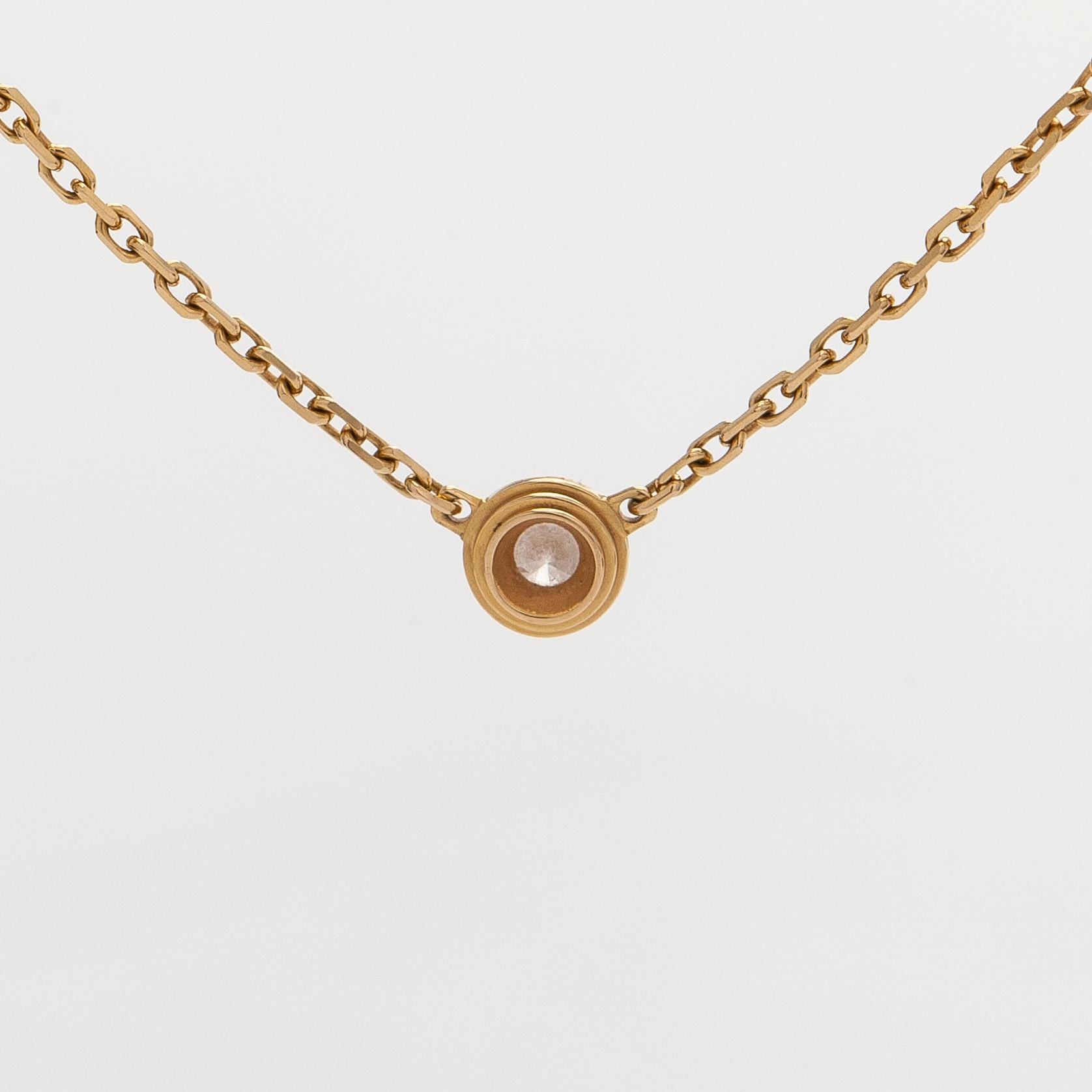 Cartier, an 18K gold 'd'Amour' necklace, with a brilliant-cut diamond.