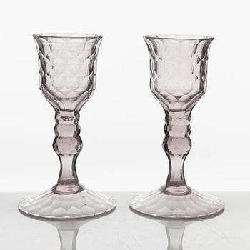 A pair of Anglo-irish cut-glass goblets, first part of the 19th century.