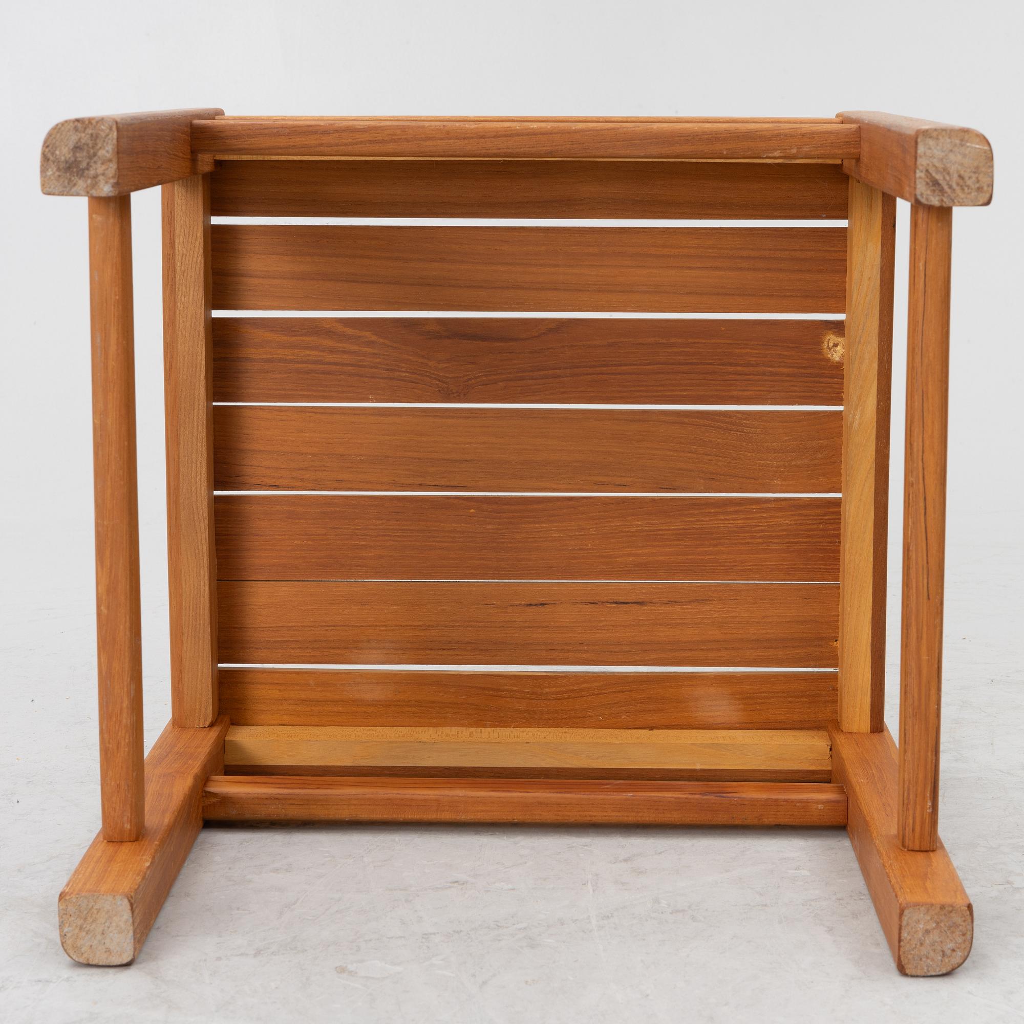 Six teak stools, Scandinavia, 1960's.