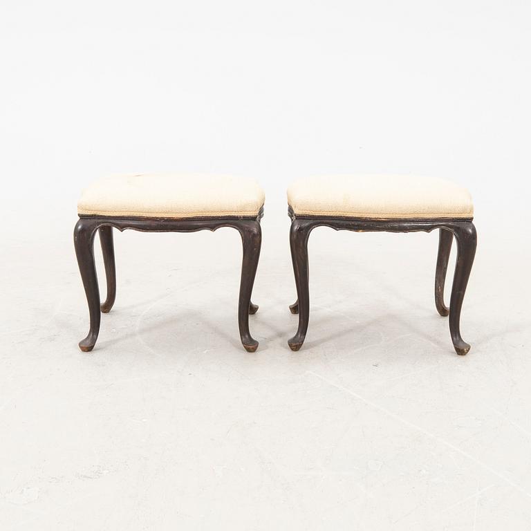 A pair of Louis XV style 19th century stools.