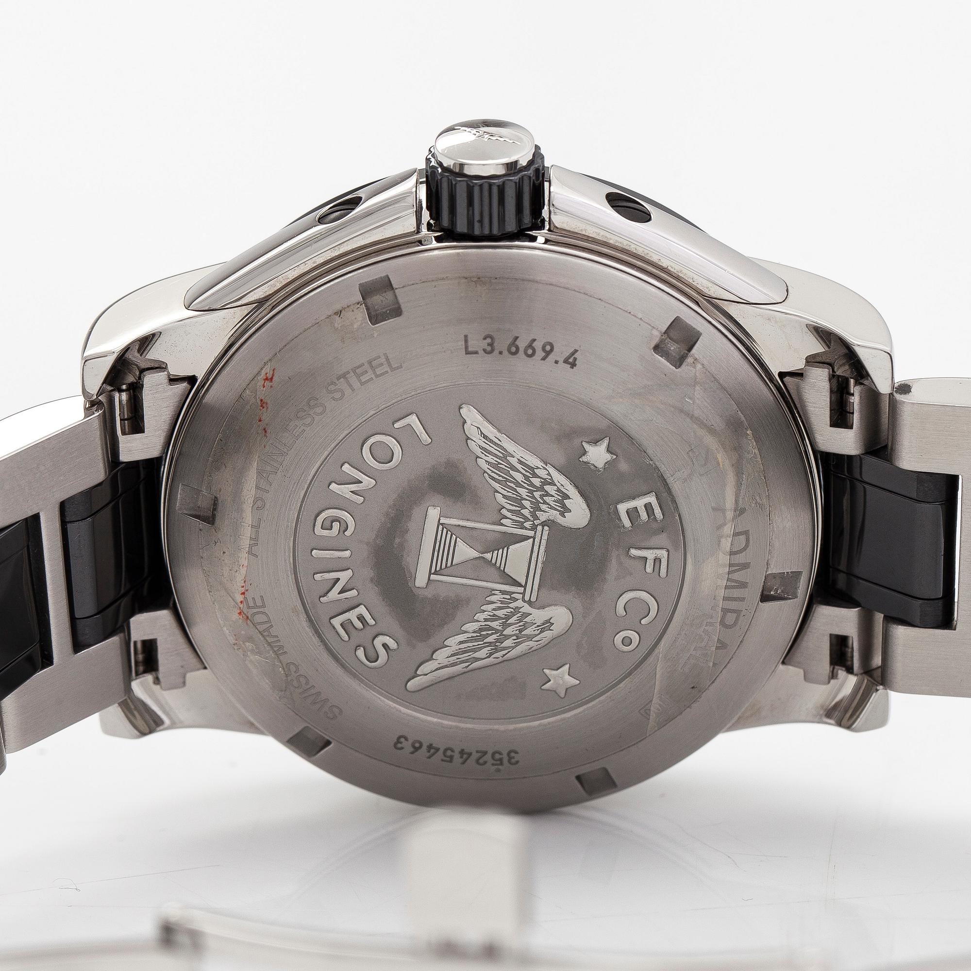 Longines, Admiral GMT, wristwatch, 42 mm.