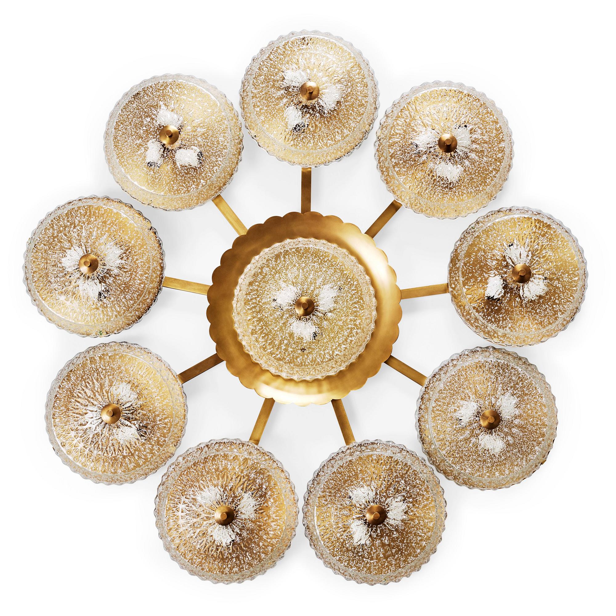 A ceiling lamp attributed to Carl Fagerlund , Orrefors, probably 1970's.