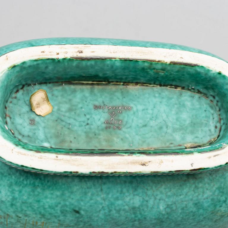 Wilhelm Kåge, urna med lock, stengods, "Argenta", Gustavsberg.