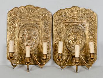 VÄGGPLÅTAR, 1 par, 1800-tal.