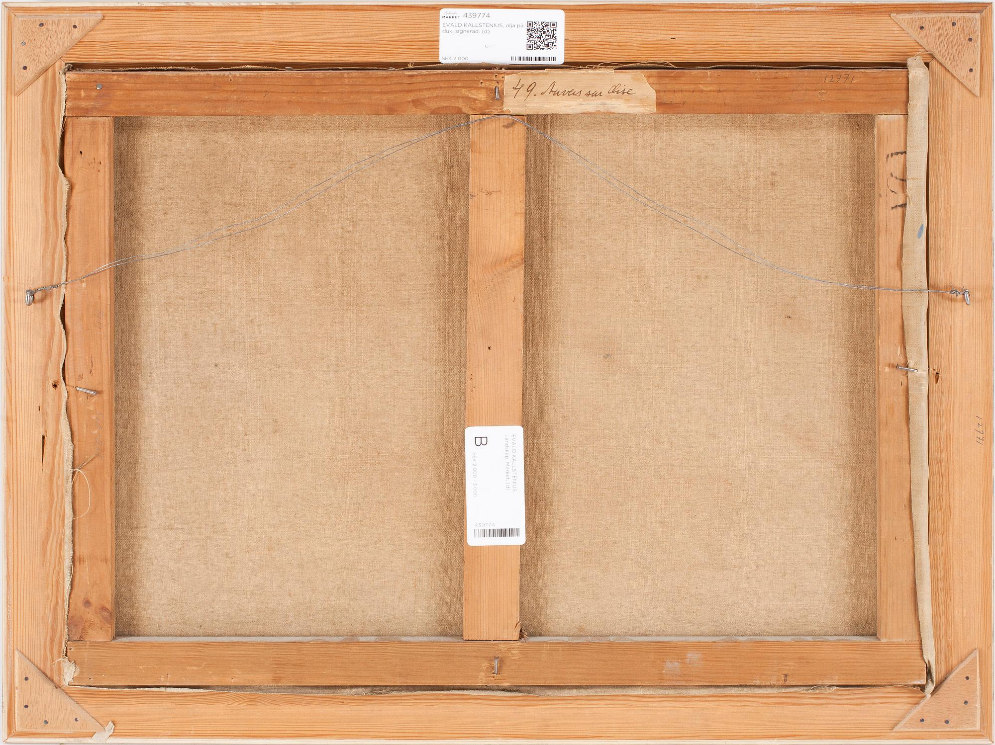 EVALD KALLSTENIUS, olja på duk, signerad.