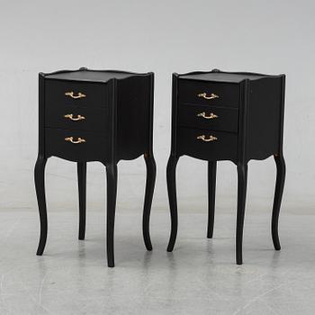 A pair of rococo-style bedside tables from the second half of the 20th century.