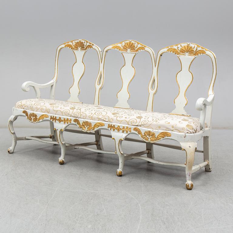 A painted Rococo sofa from Lindome, second half of the 18th Century.