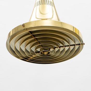 Hans-Agne Jakobsson, a pair of brass ceiling lamps, Markaryd, second half of the 20th century.