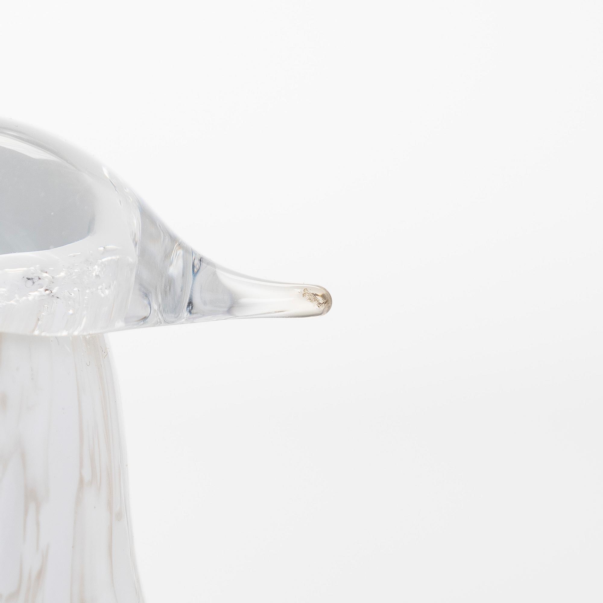 Oiva Toikka, Glass birds, 'Willow Grouse' and 'Baby Willow Grouse' signed.