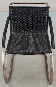 A Ludwig Mies van der Rohe 'MR 20' armchair, Berliner Metallgewerbe Josef Müller or Bamberg Metallwerkstatten, ca 1927.