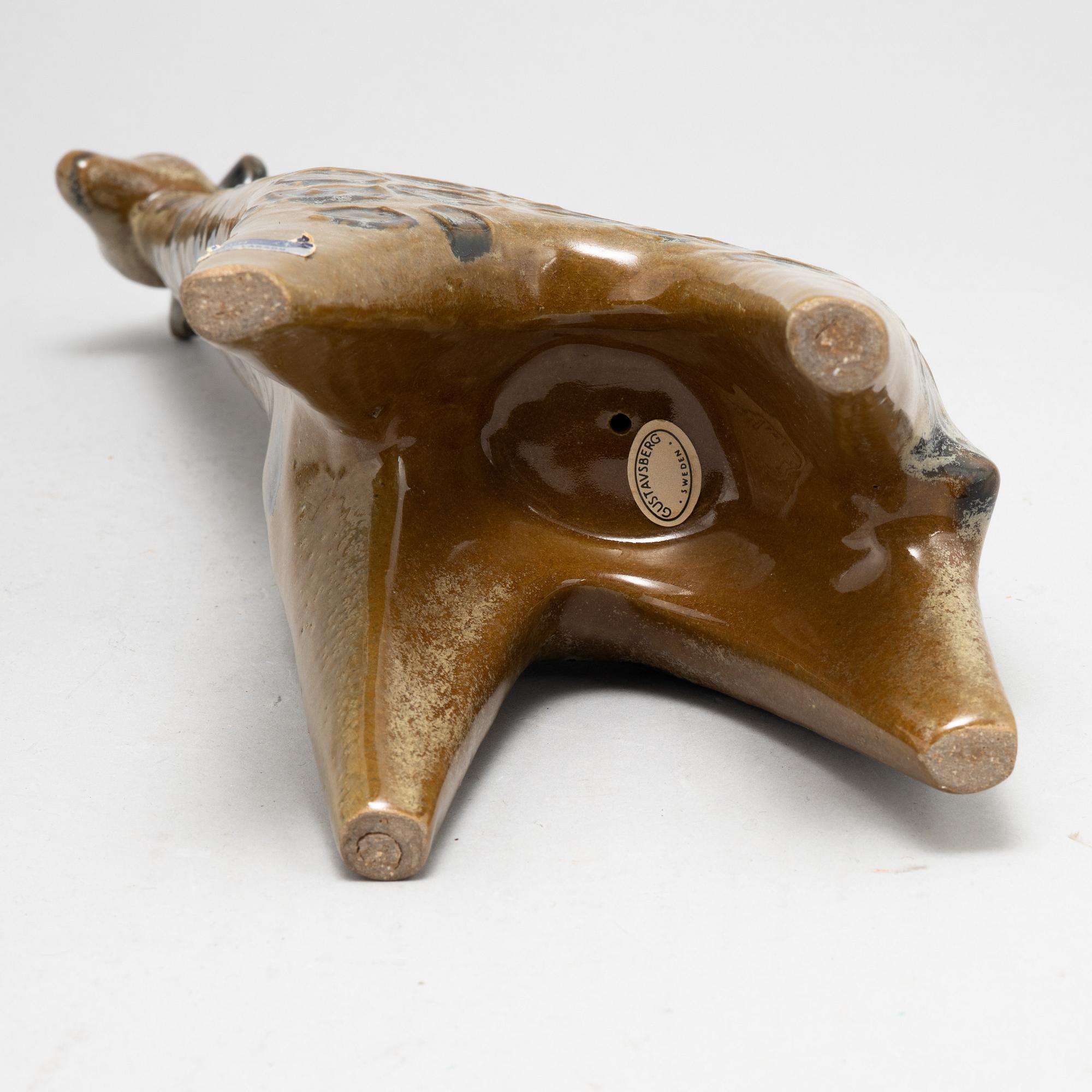 A soneware figurine, giraff, by Lisa Larson, from the series 'Stora Zoo', Gustavsberg.