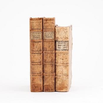 PARTI BÖCKER, 3 st, bl.a, "Grönländska historiens senare del, om Brödra-Församlingens missioner", Stockholm 1769.