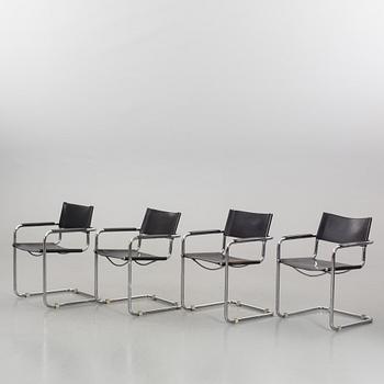 A SET OF 4 ARMCHAIRS.