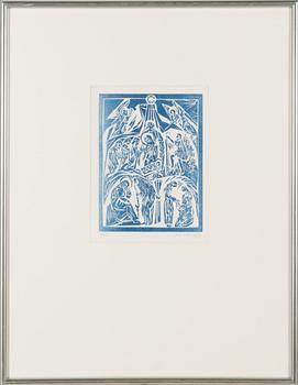 Ina Colliander, träsnitt, signerad och daterad 1977, numrerad 96/300.