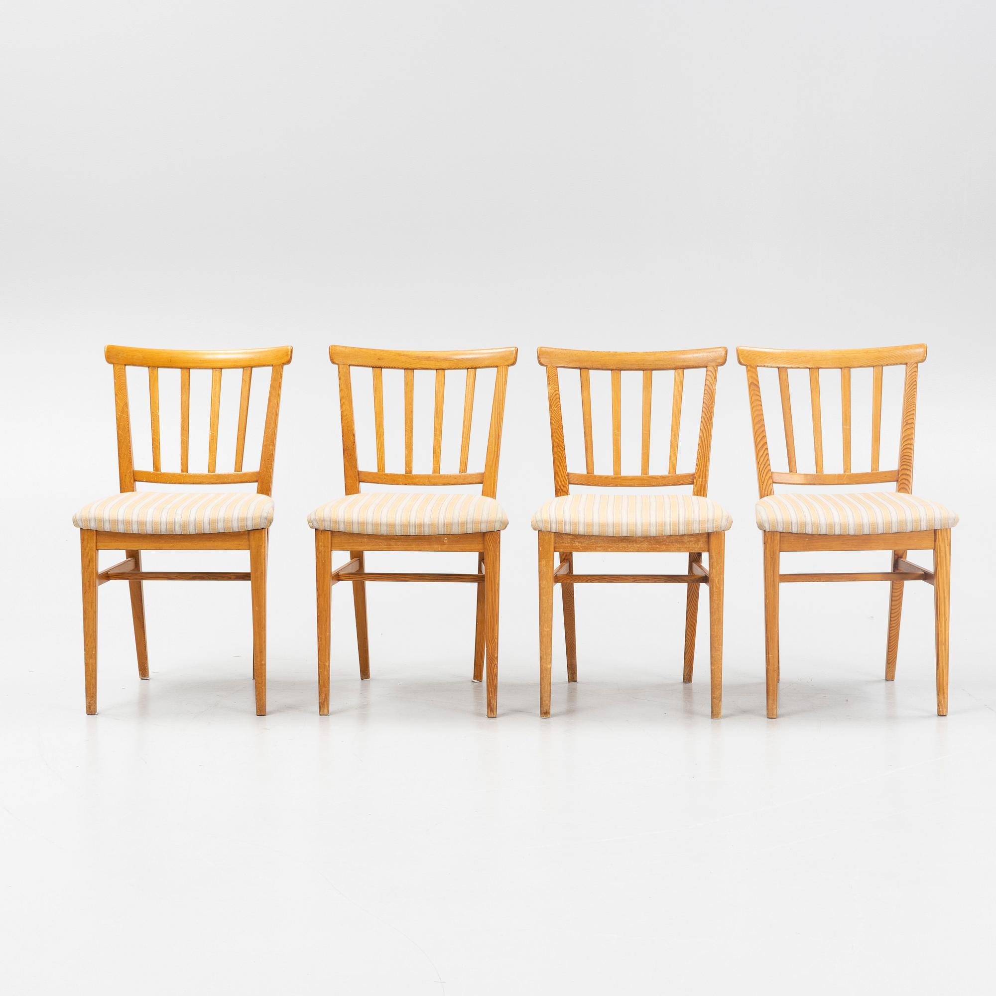 Carl Malmsten, stolar, 4 st, "Själevad", 1900-talets mitt.