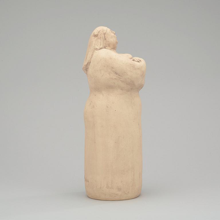 An Åke Holm terracotta figure of a woman, Höganäs 1940's.