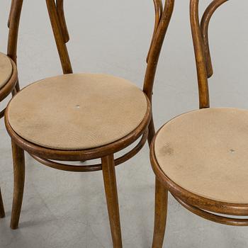 Four Thonet style first half of the 20th century chairs.