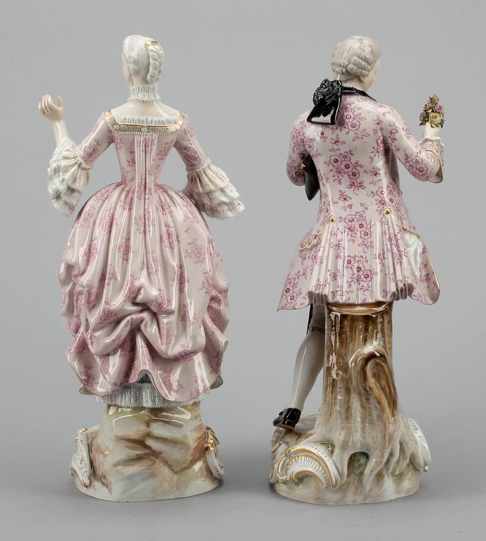 FIGURINER, ett par, Meissen, Tyskland, 1900-talets första hälft.