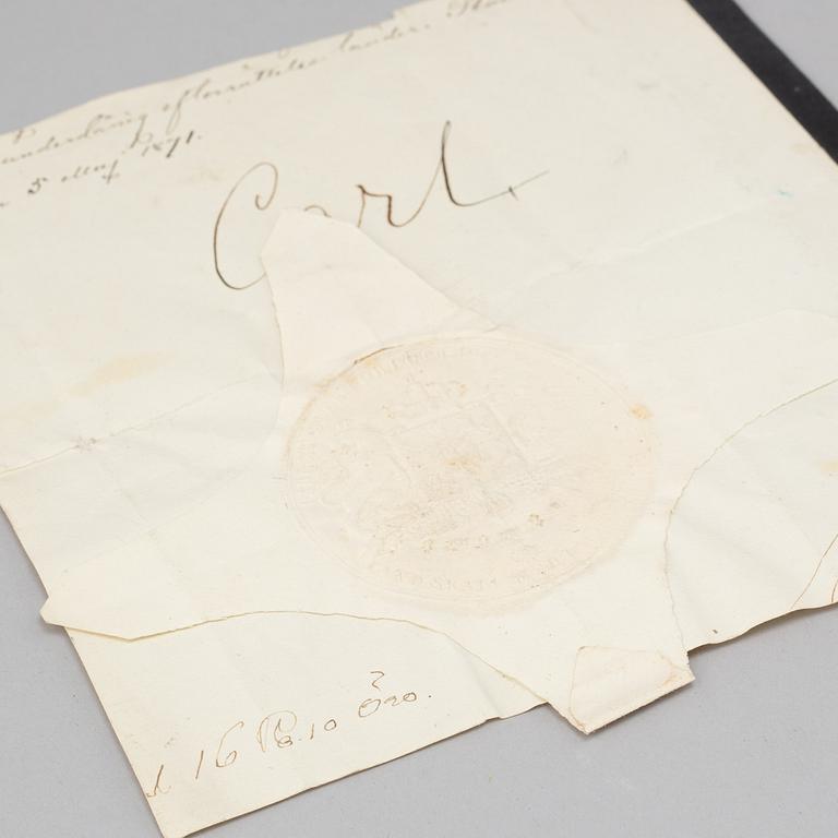 Royal signatures by Carl XV & Oscar II.