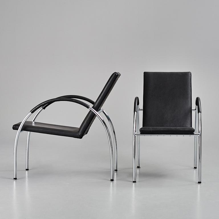 Jonas Bohlin, a pair of 'Paris' easy chairs, ed. 41 & 42, Lammhults Möbel AB, Sweden 2000.