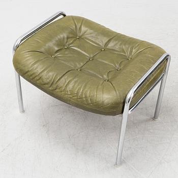 A leather easy chair with ottoman 'Relax', Göte Möbler, Nässjö, 1970/80s.