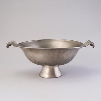 FIRMA SVENSKT TENN, A tin bowl with handles, Sweden 1920's.